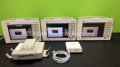 3 x Drager Infinity Delta Patient Monitors (All Power Up with 1 x Casing Damage - See Photo) with 1 x Drager etCO2 Microstream Module and 1 x Docking Station *6000625275 - 6000462183 - 6000464377*