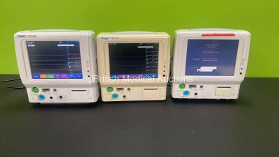 Job Lot Including 2 x Fukuda Denshi DS-7100 Patient Monitors with ECG/RESP, BP, SPO2, NIBP, TEMP YSI-400 and Printer Options and 1 x Fukuda Denshi DS-7100 Patient Monitor with ECG/RESP, BP, SPO2, NIBP, TEMP YSI-400, CO2 Microstream and Printer Options (Al