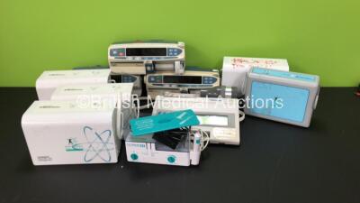 Mixed Lot Including 5 x Dyna-Form Mercury Advance Pumps (All Spares and Repairs), 1 x Cardinal Health Alaris GH Syringe Pump (Missing Battery Cover), 1 x Cardinal Health Alaris CC Syringe Pump (Missing Battery Cover) 1 x Carefusion Alaris CC Syringe Pump,