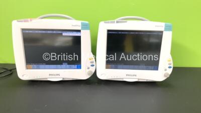 2 x Philips IntelliVue MP50 Anaesthesia Patient Monitors *Mfd's - 2010 and 2008* (Both Power Up)