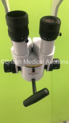 Leica Wild M715 Surgical Microscope with 2 x 10x/21b Eyepieces,f=250mm Lens and Intralux MR2 Light Source (Powers Up with Good Bulb-Missing Light Source Cable) * SN 000002 * - 5