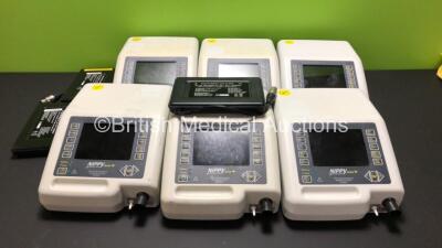 6 x B&D Electromedical Nippy Junior+ Ventilators (All Power Up) with 3 x External Batteries