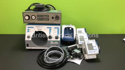 Mixed Lot Including 3 x Fresenius Kabi Applix Smart Enteral Feeding Pumps, 1 x Fisher & Paykel Airvo 2 Humidifier, 1 x Spembly Medical 142 Cryo Unit with Footswitch and Handpiece and 1 x Valleylab Optimumm Smoke Evacuator *21990134 / 21038838 / 21039100 /