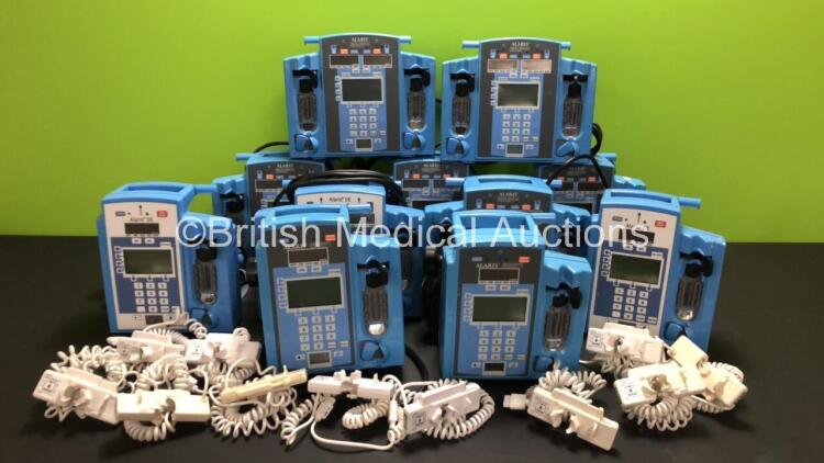 Job Lot Including 7 x Alaris Dual Infusion Pumps and 4 x Alaris Single Infusion Pumps with 11 x Drop Sensors