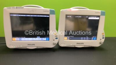 2 x Philips IntelliVue MP50 Anaesthesia Patient Monitors *Mfd's - 2014 and 2008* (Both Power Up)