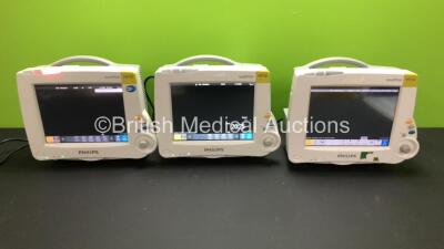 3 x Philips IntelliVue MP30 Patient Monitors *Mfd's - 2015, 2011 and 2004* (All Power Up)