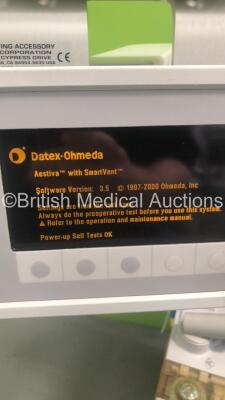 Datex-Ohmeda Aestiva/5 Anaesthesia Machine with Datex-Ohmeda Aestiva SmartVent Software Version 3.5,Absorber,Bellows,Oxygen Mixer and Hoses (Powers Up-1 x Draw Loose) - 3