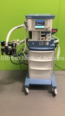 Drager Fabius Tiro Anaesthesia Machine Ref 8606000-52 Software Version 3.37B Total Running Hours 53436 Ventilator Hours 508 with Absorber,Bellows,Oxygen Mixer and Hoses (Powers Up) * SN ASBM-0392 * * Mfd 2010 *
