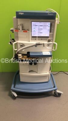 Drager Primus Anaesthesia Machine Ref 8603800-39 Software Version 4.50.00 - Running Hours Mixer 6906 Ventilator 11307 with Hoses (Powers Up) * SN ARXN-0071 * * Mfd 2006 *