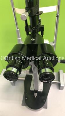 Haag-Streit Bern SL 900 Slit Lamp with 2 x 10x Eyepieces,2 x 16x Eyepieces and Chin Rest on Hydraulic Table (Powers Up with Good Bulb) - 4
