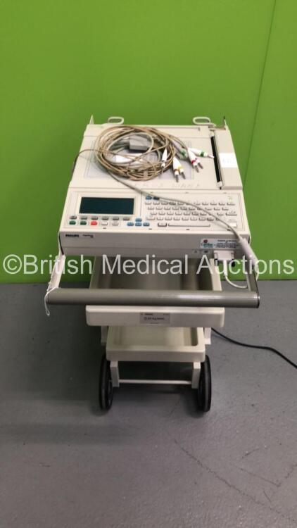Philips PageWriter 200 ECG Machine on Stand with 1 x 10-Lead ECG Lead (Powers Up) * SN US007700839 *