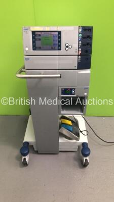 ERBE VIO 300 D Electrosurgical / Diathermy Unit Version 2.14 with ERBE VEM 2 Extension Module,ERBE IES 2 Smoke Evacuator and 2 x Footswitches On Stand (Powers Up with Error-See Photos)