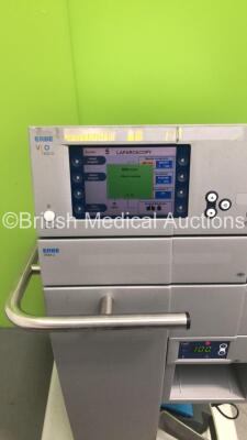 ERBE VIO 300 D Electrosurgical / Diathermy Unit Version 2.14 with ERBE VEM 2 Extension Module,ERBE IES 2 Smoke Evacuator and 2 x Footswitches On Stand (Powers Up with Error-See Photos) - 2