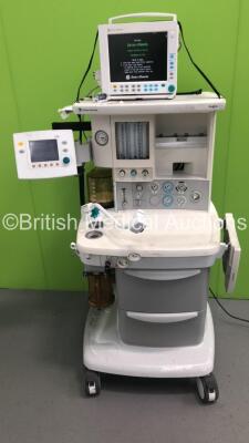 Datex-Ohmeda Aespire Anaesthesia Machine with 7100 Ventilator Software Version 2.0 ,Datex-Ohmeda Compact Anaesthesia Monitor Type F-CM1-05 * Mfd 2009 *,GE E-CAiOV Gas Module with Spirometry and D-Fend Water Trap * Mfd 2009 *,GE E-PRESTN Module with SpO2,T