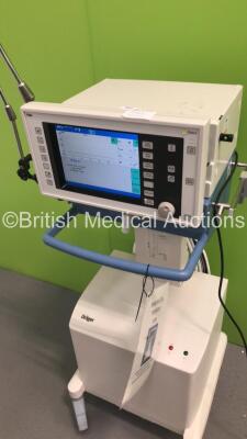 Drager Evita 4 Ventilator Ref 8411740-16 Version 04.26 Running Hours 9133 on Stand with Hoses (Powers Up) * Asset No FS 0071048 * - 5