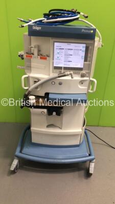 Drager Primus Anaesthesia Machine Ref 8603800-39 Software Version 4.50.00 - Running Hours Mixer 305551 Ventilator 11903 with Hoses (Powers Up) * SN ARXN-0070 * * Mfd 2006 *