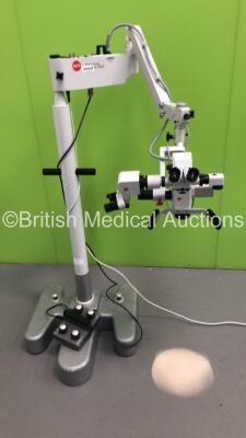 Karl Kaps Dual Operated Surgical Microscope Type 62 with 4 x WF 12,5 x V S Eyepieces,300 Lens and Footswitch on Stand (Powers Up with Good Bulb)