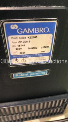 3 x Gambro AK 200 S Dialysis Machines Version 11.11 (All Power Up) * SN 15746 / 16886 * - 5