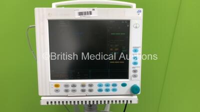 Datex-Ohmeda Compact Anaesthesia Monitor Type F-CM1-05 on Stand with 1 x E-PRESTN Module with SpO2,T1-T2,P1-P2,NIBP and ECG Options * Mfd 2008 * ,1 x SpO2 Finger Sensor,1 x BP Cuff and 1 x ECG Lead (Powers Up) * Mfd 2008 * - 2