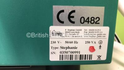 Stephan Stephanie Ventilator Version 3.62 / Running Hours 21781 (Powers Up with Hardware Failure) * Equip No 027696 * - 4