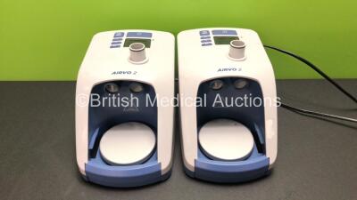 2 x Fisher & Paykel Airvo 2 Ref PT101UK Humidifier Units (Both Power Up) *140512003487 - 14512003469*
