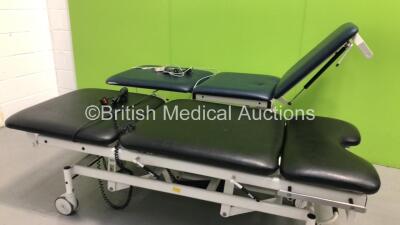 1 x Huntleigh Akron 3-Way Electric Patient Examination Couch with Controller and 1 x Huntleigh Nesbit Evans 3-Way Electric Patient Examination Couch with Controller (Both Power Up) * Asset No FS0046188 / FS0046191 * - 2