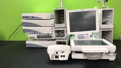 Job Lot Including 8 x GE MD15T Patient Monitors, 3 x GE TramRac 4A Module Racks, 2 x GE RAC 2A Module Racks, and Large Quantity of Patient Monitoring Cables Including ECG Cables, BP Leads, SpO2 Cables and Connection Leads *GL*