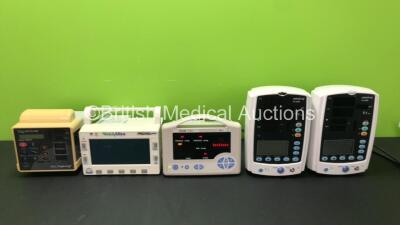 Job Lot of Patient Monitors Including 2 x Mindray VS-800 Patient Monitors (Both Power Up, 1 with Missing Light-See Photo) 1 x Welch Allyn ProPaq Patient Monitor Including ECG, SpO2, NIBP, T1 and T2 Options (Powers Up) 1 x Masimo Set CAS 740 Patient Monito