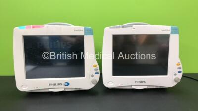 2 x Philips Intellivue MP50 Anesthesia Patient Monitors (Both Power Up) *Mfd 2014 - 2008*