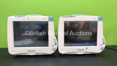 2 x Philips Intellivue MP50 Anesthesia Patient Monitors (Both Power Up) *Mfd 2013 - 2010*