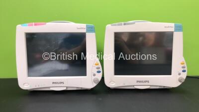 2 x Philips Intellivue MP50 Anesthesia Patient Monitors (Both Power Up) *Mfd 2010 - 2012*