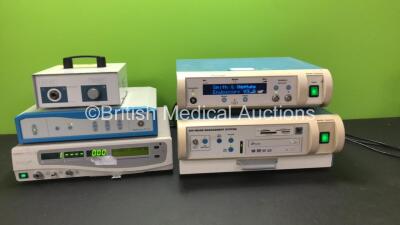 Mixed Lot Including 1 x Seward Compact Lightmaster, 1 x Scholly FlexiScope C1 301 Unit, 1 x ThermaChoice Gynecare Ballon Therapy Unit, 1 x Smith & Nephew Dyonics Power Unit and 1 x Smith & Nephew 640 Image Management System (All Power Up)