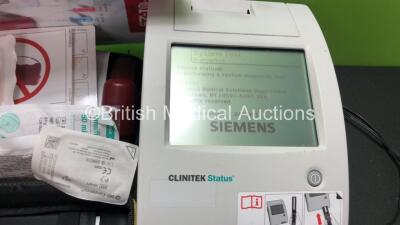 Mixed Lot Including 1 x Roche Accutrend Plus GCTL Meter in Case (Powers Up) 1 x Microstim DB8 Supramaximal Nerve Stimulator in Case (Powers Up) 1 x Siemens Clinitek Status Analyzer Unit with 1 x AC Power Supply (Powers Up) 1 x BioMet Footswitch and 1 x EZ - 5