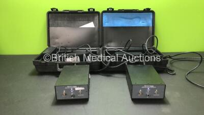 2 x Neurocontrol Freehand External Controllers with 4 x AC Power Supplies in 2 x Carry Cases (Both Power Up)