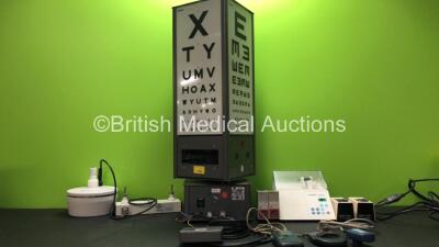 Mixed Lot Including 1 x Hamblin Eye Test Light Box (Untested Due to Cut Cable) 1 x Enraf Nonius 1462.453 Unit, 2 x HP Press Modules, 1 x ESPE Capmix Mixer Unit (Powers Up) 2 x Opthalmedica 01-394-0884 Charging Units (Both Power Up) 1 x Medtronic 37751 Pai