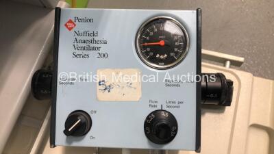 Datex-Ohmeda Aestiva/5 Induction Anaesthesia Machine with InterMed Penlon Nuffield Anaesthesia Ventilator Series 200,Newton Paediatric Valve.Regulator and Hoses - 3