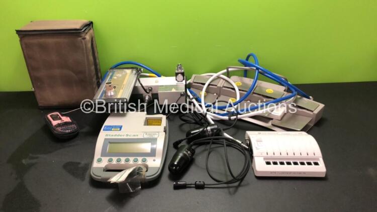 Mixed Lot Including 1 x GE Ohmeda TuffSat Pulse Oximeter (Powers Up) 1 x Cyprane Quantiflex N20/02 Mixer, 1 x Verathon BVI 300 Bladder Scanner with 1 x Battery and 2 x Probes in Carry Case (No Power with Damage to Casing and 1 x Probe-See Photos) 1 x GE U