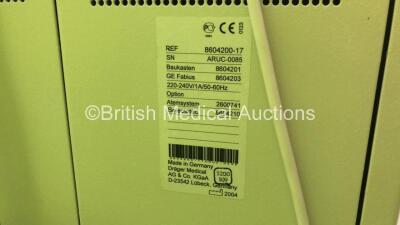 Drager Fabius Induction Anaesthesia Machine with Philips IntelliVue MP30 Anaesthesia Monitor * Mfd 2011 *,Philips IntelliVue G5 Gas Module with Water Trap,Philips M3001A Module with ECG/Resp,SpO2 and NBP Options * Mfd 2006 *,Oxygen Mixer and Hoses (Powers - 5