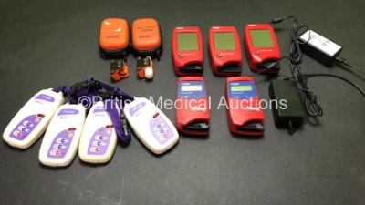 Mixed Lot Including 2 x Emma Ref 605100 Capnometers in Carry Cases, 3 x HemoCue Glucose 201DM Glucose Meters, 2 x HemoCue Glucose 201 Meters, 4 x Graseby MR10 Neonatal Respiration Monitors