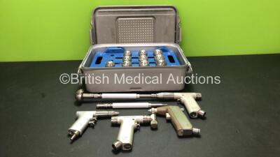 Surgical Drill System Including 1 x Hall 5044-02 Oscillator Drill, 1 x Zeiss 5052-08, 1 x Hall 5044-01 Drill / Reamer and Various Sized Shafts in Tray