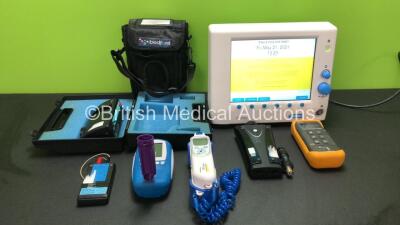 Mixed Lot Including 1 x Deltex ODM+ Patient Monitor (Powers Up) 1 x Bedfont Micro Smokerlyzer (Untested Due to Possible Flat Batteries) 1 x G Rutter Constant Current Nerve Stimulator (No Power) 1 x Covidien Genius 2 Thermometer with Base Unit (Powers Up w