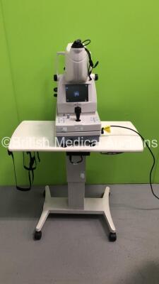 Topcon TRC-NW8 Non-Mydriatic Retinal Camera on Topcon ATE-600 Motorized Table (Powers Up-Damage to Table-See Photos) * SN 087109 * * Mfd 2014 * - 2