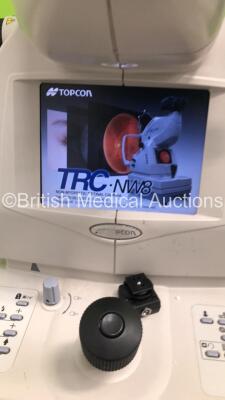 Topcon TRC-NW8 Non-Mydriatic Retinal Camera on Topcon Motorized Table (Powers Up-Damage to Switch on Table-See Photos) * SN 086719 * * Mfd 2012 * - 2