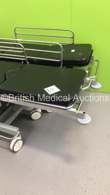 2 x Portsmouth Surgical Equipment QA2 Hydraulic Patient Trolleys with Cushions (Hydraulics Tested Working) - 2