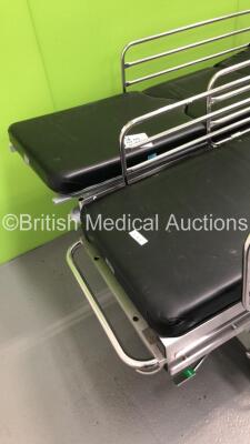 2 x Portsmouth Surgical Equipment QA2 Hydraulic Patient Trolleys with Cushions (Hydraulics Tested Working) - 4