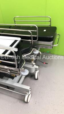 2 x Portsmouth Surgical Equipment QA2 Hydraulic Patient Trolleys with Cushions (Hydraulics Tested Working-Rails Not Attached) - 2