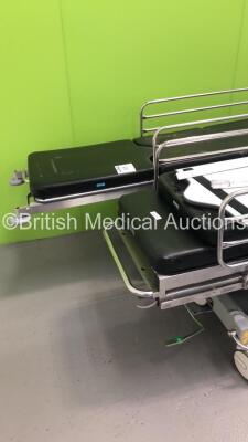 2 x Portsmouth Surgical Equipment QA2 Hydraulic Patient Trolleys with Cushions (Hydraulics Tested Working-Rails Not Attached) - 3