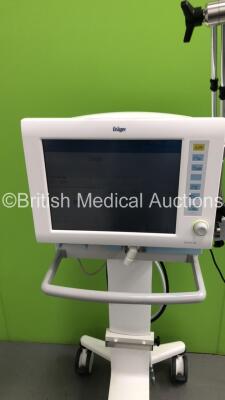 Drager Evita XL Ventilator Software Version 7.00 / Running Hours 47571 with Hoses on Stand (Powers Up) * SN ASBK-0036 * * Mfd 2010 * - 2