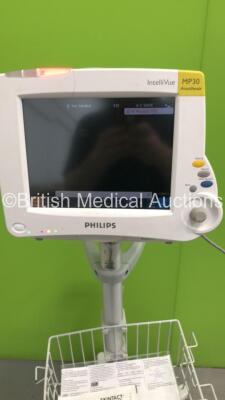 Philips IntelliVue MP30 Anesthesia Patient Monitor Ref 862135 on Stand (Powers Up-Small Crack To Casing-See Photo) * Mfd 2010 * - 5