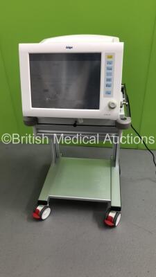 Drager Evita XL Ventilator Software Version 7.00 with Hoses on Stand (Powers Up-Damage to Screen-See Photos-Running Hours Can't Be Seen Due to Crack) * SN ASBK-0037 * * Mfd 2010 *